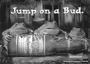 Photo Courtesy | mutineermagazine.com Budweiser Frogs, 1995.