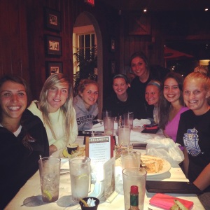 SCSU soccer team at Delaney's two weeks before the fire. Photo Credit: Maegan Howard